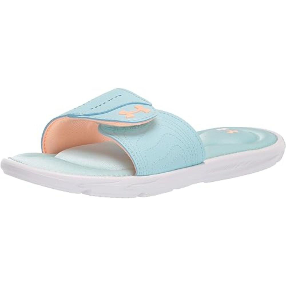 Under Armour Girls Ignite IX SL Slide Sandal, White (101)/Breeze, 13 Little Kid